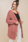 Cable knit oversized cardigan