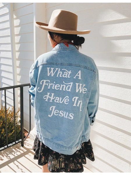 Jesus Oversized Denim Jacket