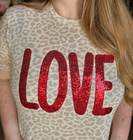 Sequin Love Leopard Tee