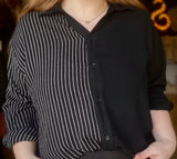Black Half Stripe long sleeve