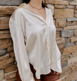 Ivory silky button up