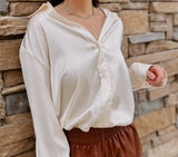 Ivory silky button up